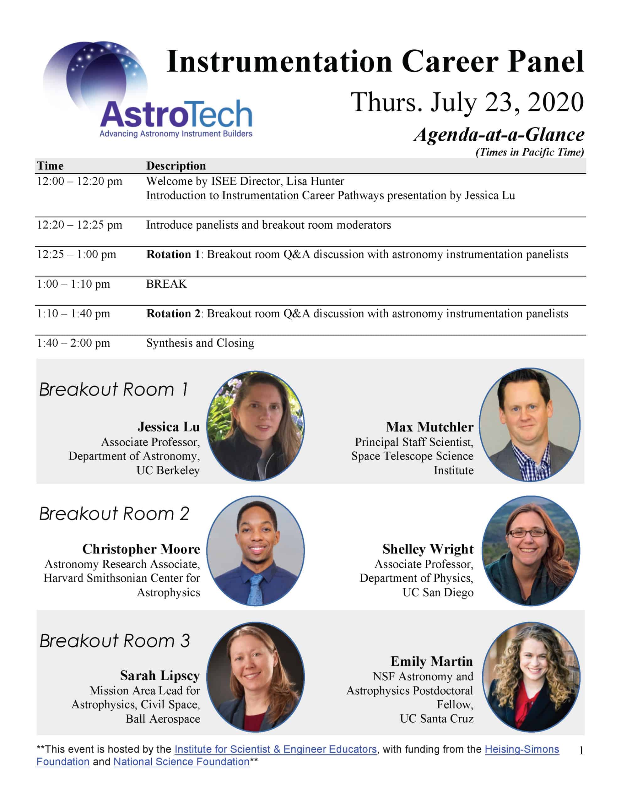 AstroTech 2020 Instrumentation Career Panel info AstroTech 2020 Inst Panel info